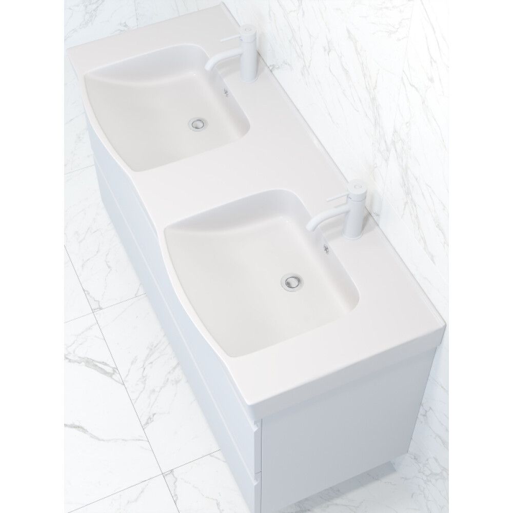 Handlaug tvöföld 120,5x46,5 cm Svanholm Søholt hvít