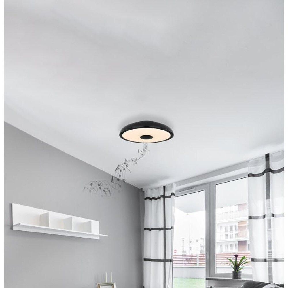 Hátalarakúpull LED 18W Raffy 3000-6500K RGB Ø28cm svartur