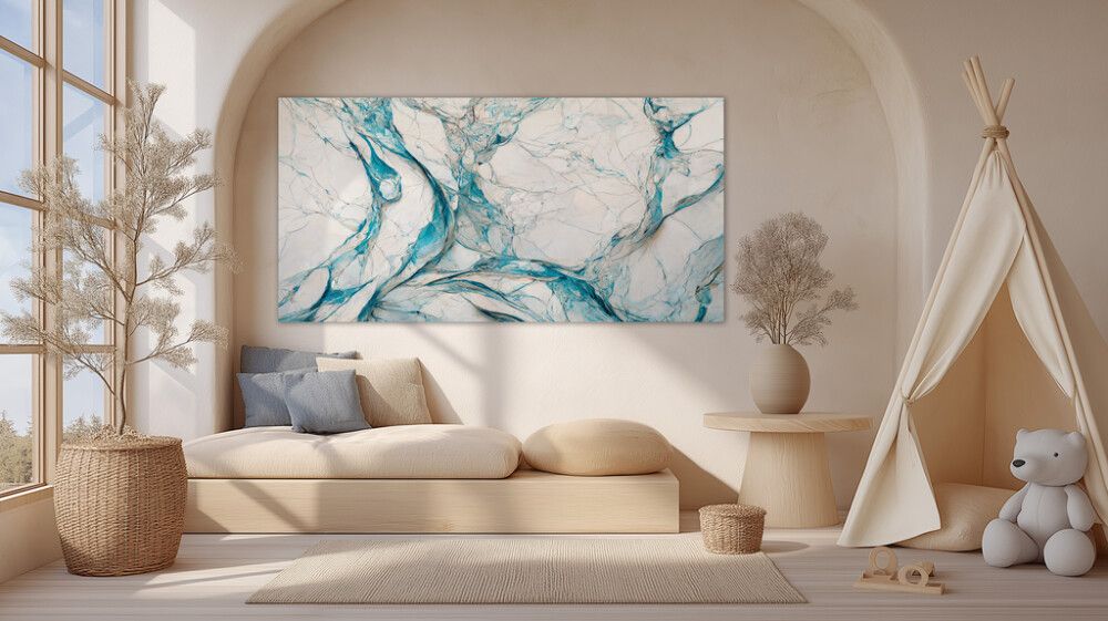 Hljóðvistarmynd marmari ljósblár 2420x1220x20 mm InEx