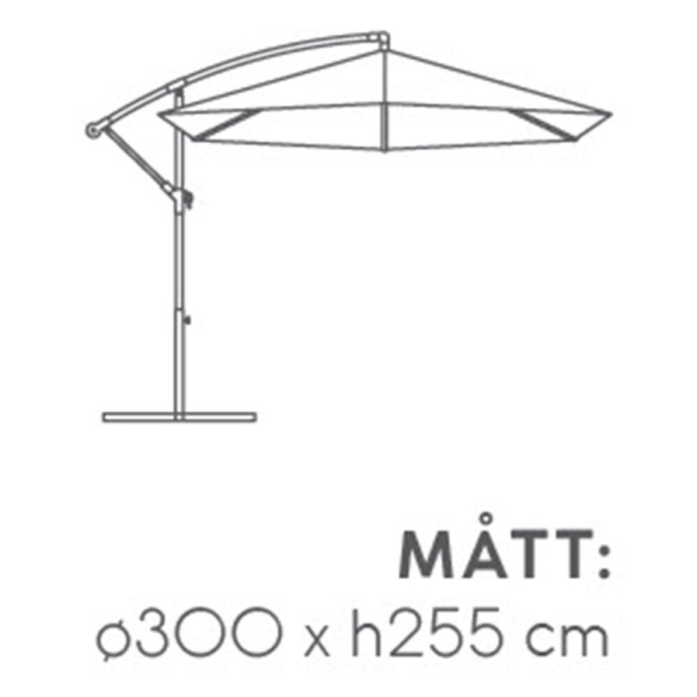 Sólhlíf hangandi Ø300 cm Sunfun Trentino dökkgrá