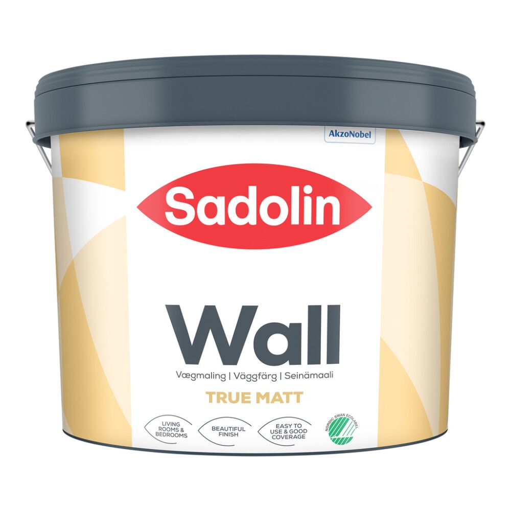 Veggmálning mött 5% 2,5L hvít Sadolin