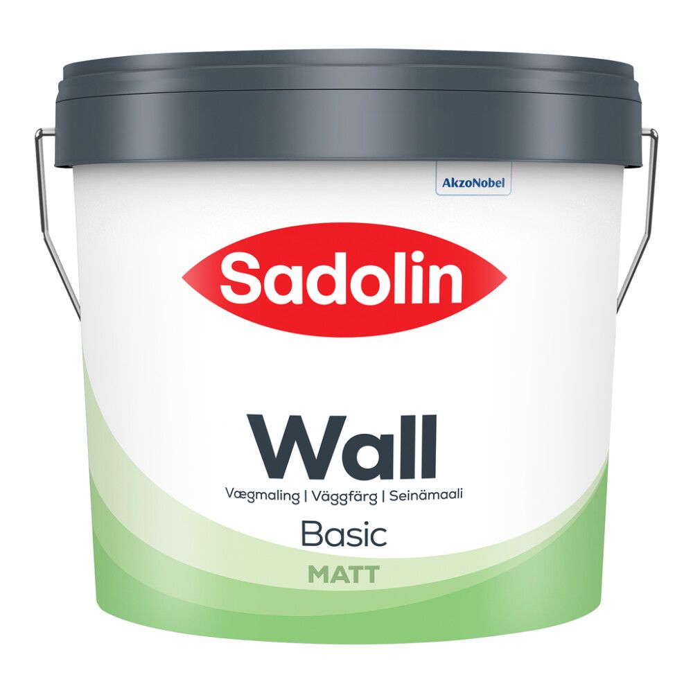 Veggmálning Basic hálf mött 10% 7,5L hvít Sadolin