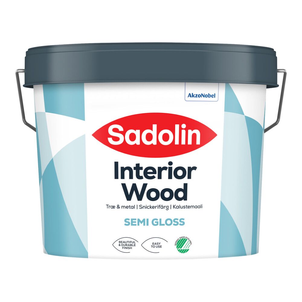 Viðar- & málmmálning hálfglans 40% 2,5L hvít Sadolin