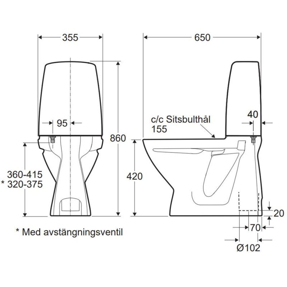 Salerni S-lás Ifö Sign hvítt
