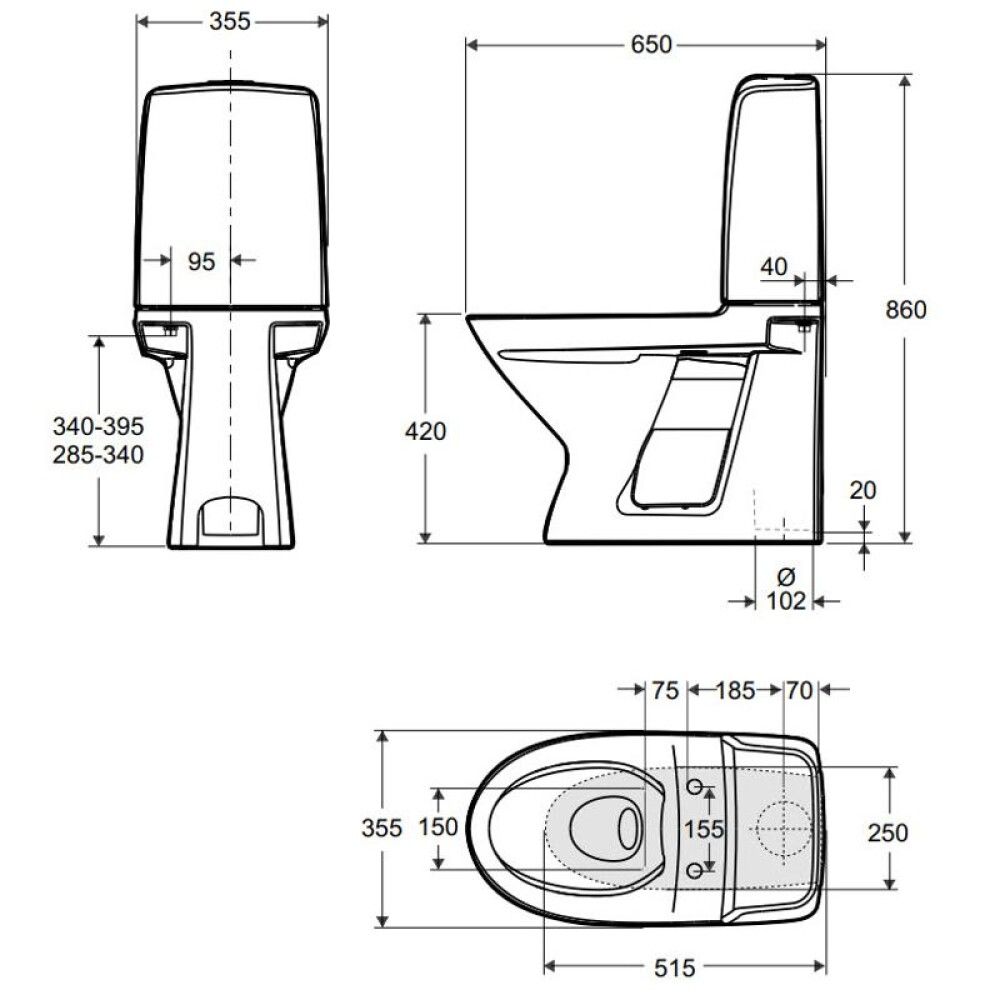 Salerni S-lás án skolbrúnar Ifö Spira 6260 án setu