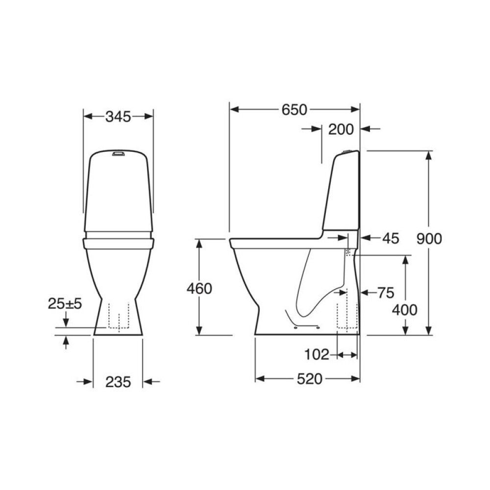 Salerni S-lás án skolbrúnar Gustavsberg Nautic 1546 án setu
