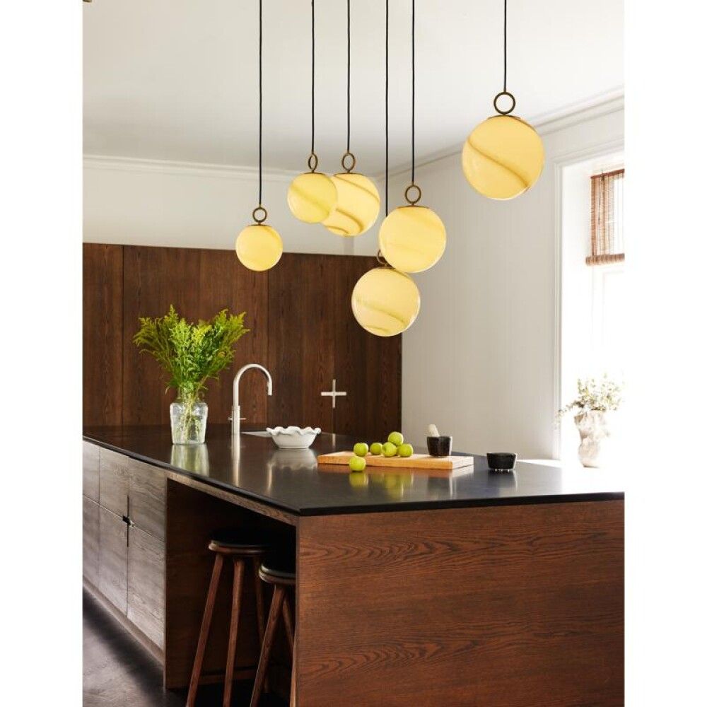 Hangandi ljós E27 Stockholm Ø30 cm marmara grátt