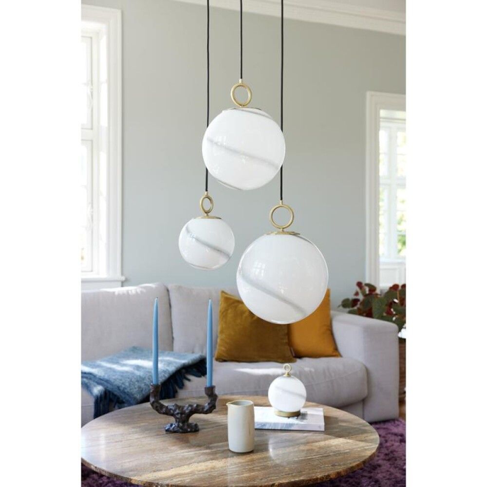 Hangandi ljós E27 Stockholm Ø30 cm marmara grátt