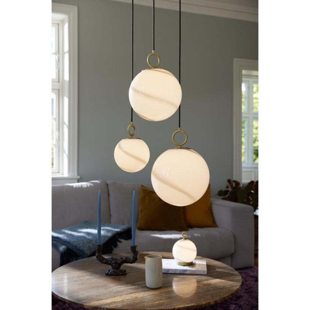 Hangandi ljós E27 Stockholm Ø30 cm marmara grátt