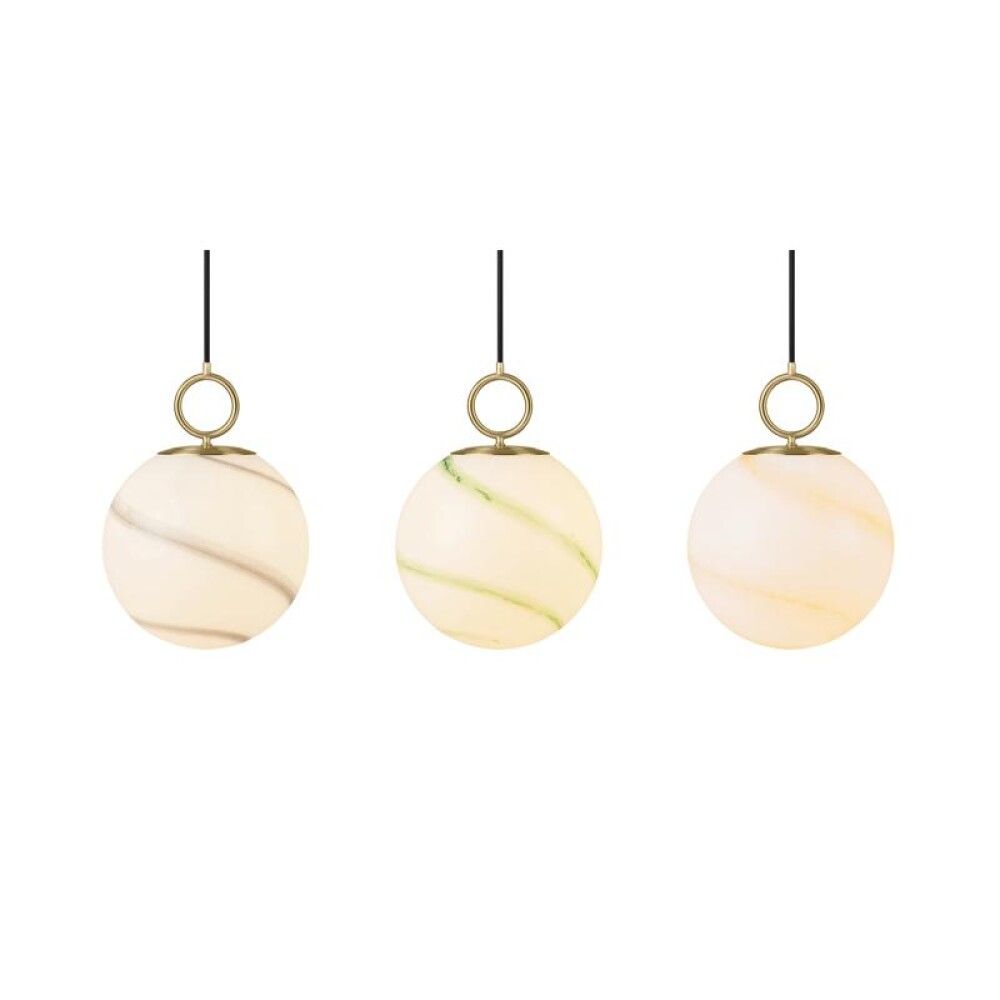 Hangandi ljós E27 Stockholm Ø25 cm marmara grátt