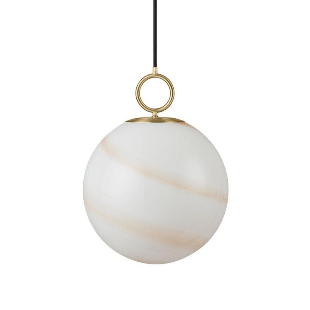 Hangandi ljós E27 Stockholm Ø30 cm marmara brúnt