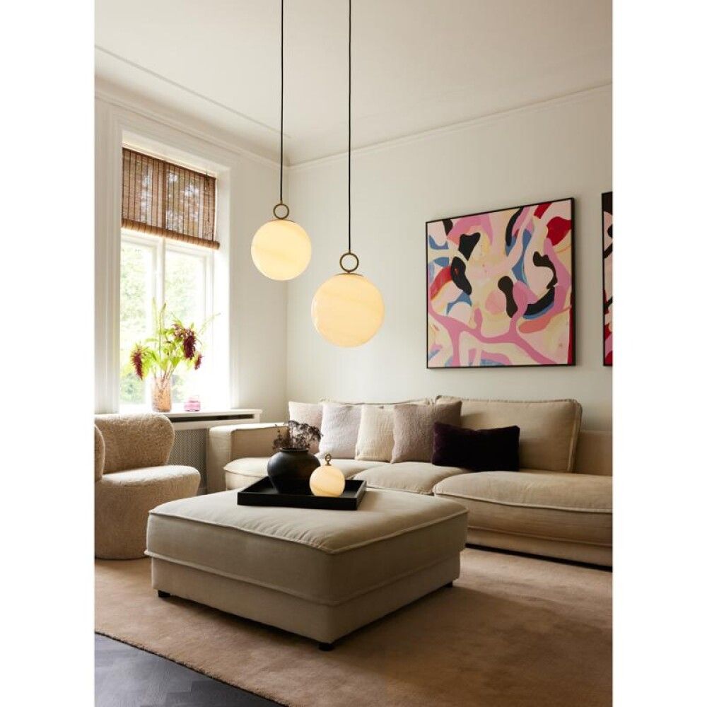 Hangandi ljós E27 Stockholm Ø30 cm marmara brúnt