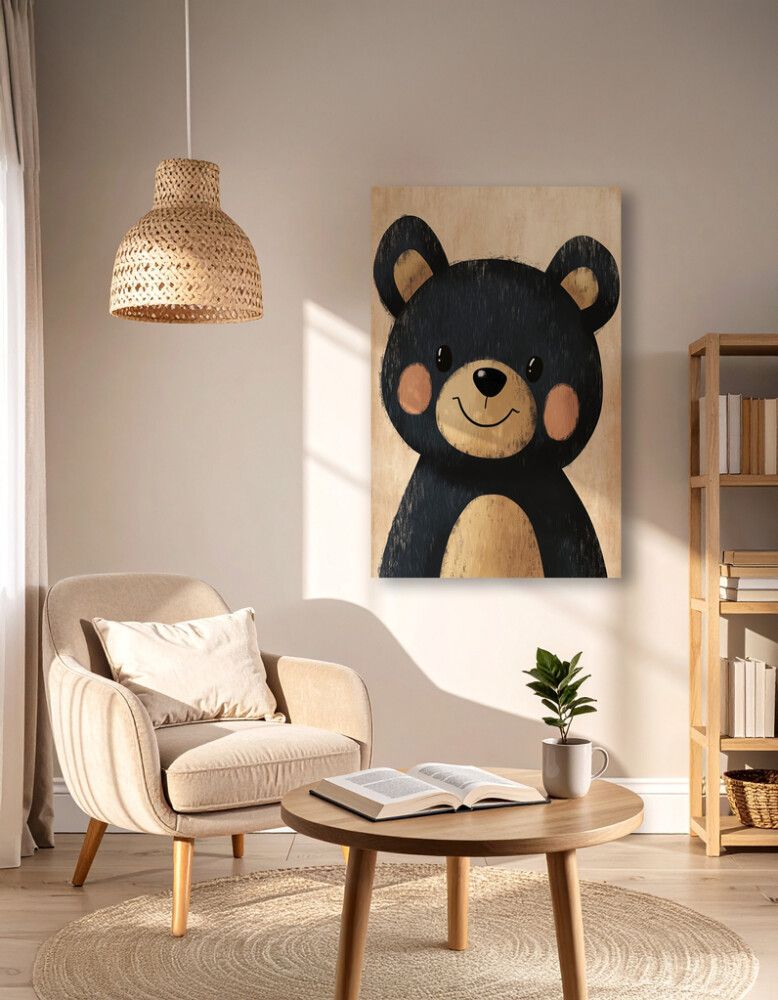 Hljóðvistarmynd björn blár 800x1220x20 mm InEx