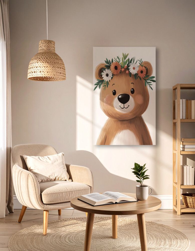 Hljóðvistarmynd björn brúnn 800x1220x20 mm InEx