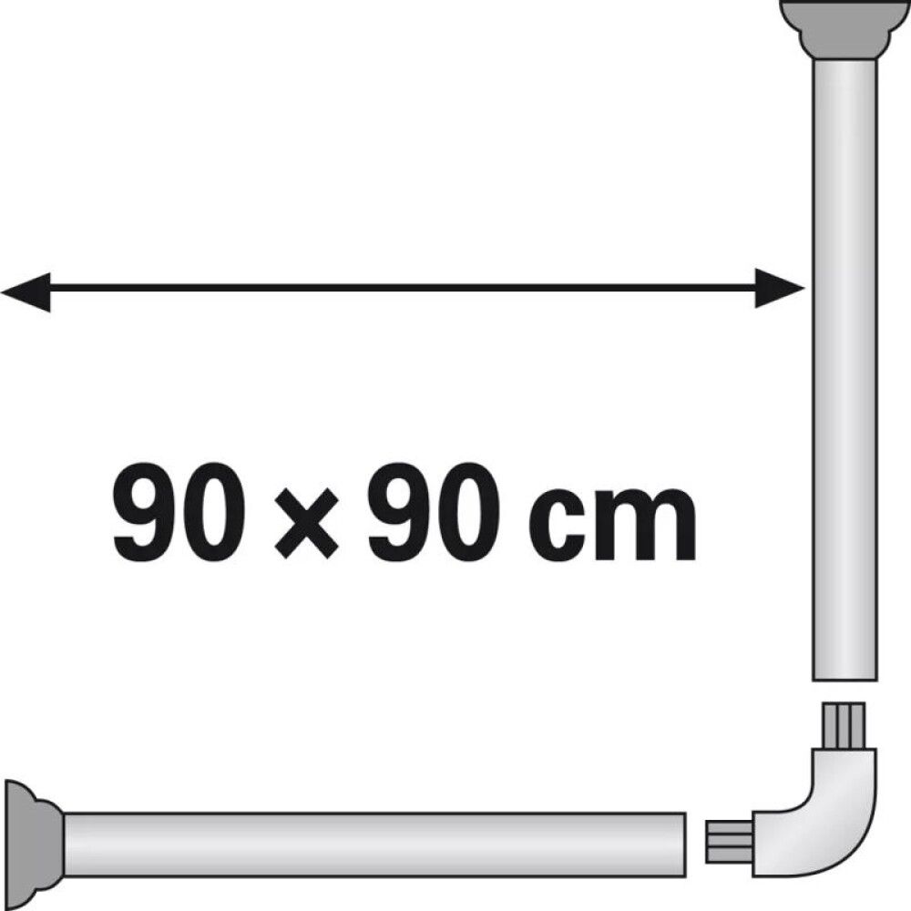 Sturtustöng 90x80x90cm Diaqua hvít