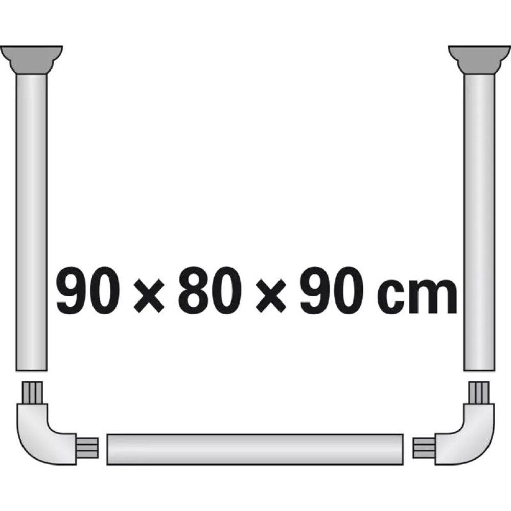 Sturtustöng 90x80cm Diaqua svört