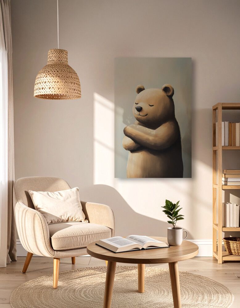 Hljóðvistarmynd björn lokuð augu 800x1220x20 mm InEx