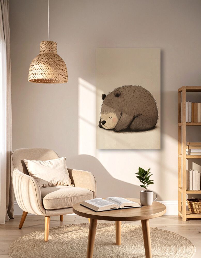 Hljóðvistarmynd björn sofandi 800x1220x20 mm InEx