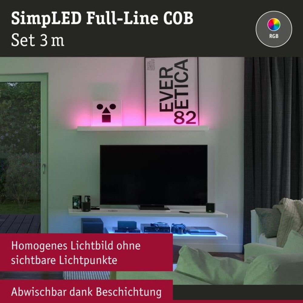 Ledborði RGB 22W Simpled Cob Paulmann 3m