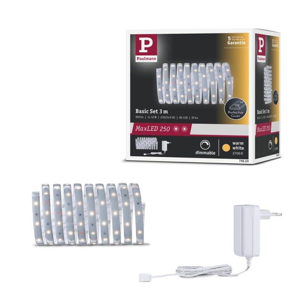 Ledborðasett 12W 3m Maxled 250 IP44 2700K