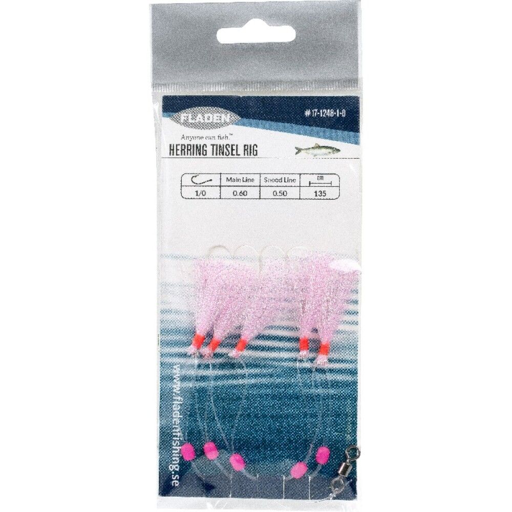 Slóði fyrir síld Fladen Fishing str. 1/0 5stk bleikur