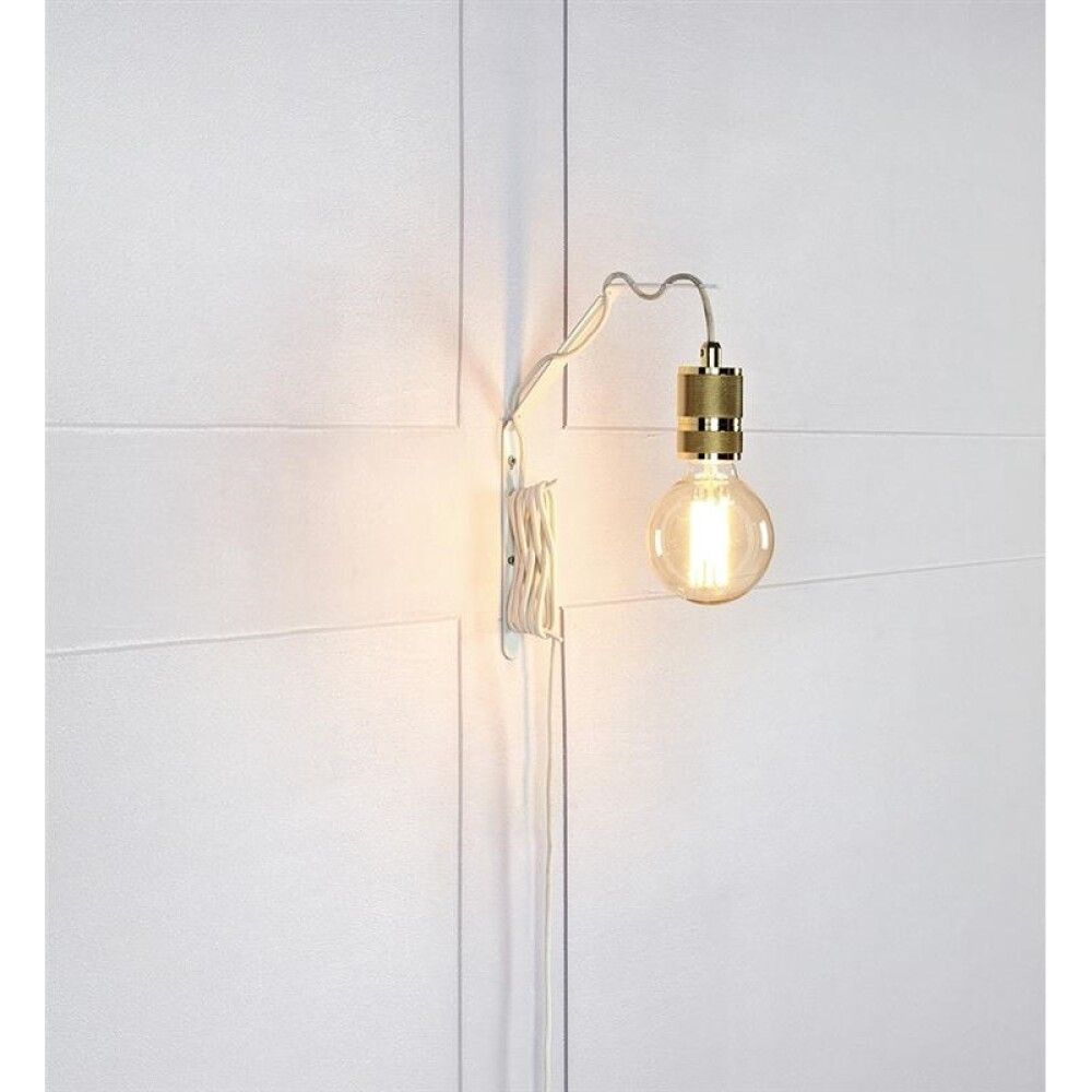 Snagi á vegg fyrir perustæði hvítur