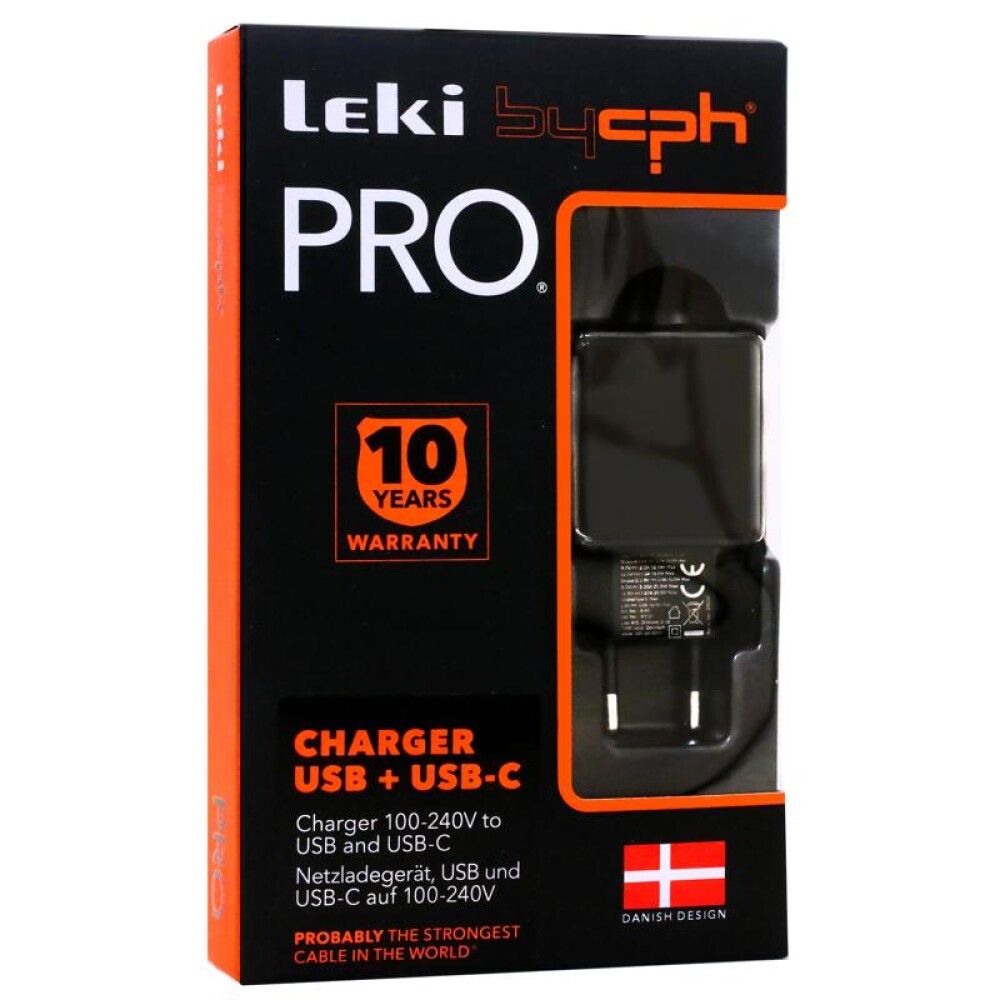 Hleðslukubbur USB/USB-C 220V Leki Pro
