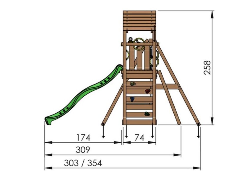 Leikjaturn með rennibraut Cocoon