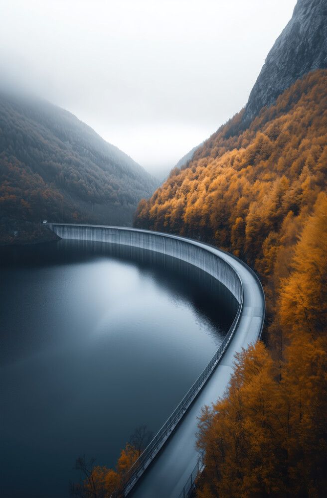 Hljóðvistarmynd landslag vatn skógur 800x1220x20 mm InEx