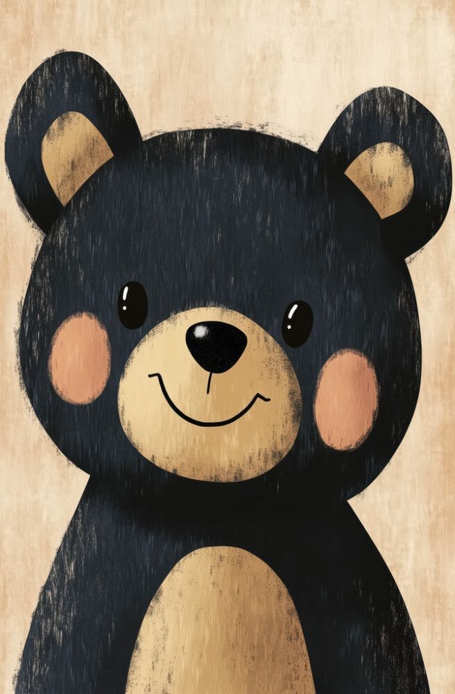 Hljóðvistarmynd björn blár 800x1220x20 mm InEx