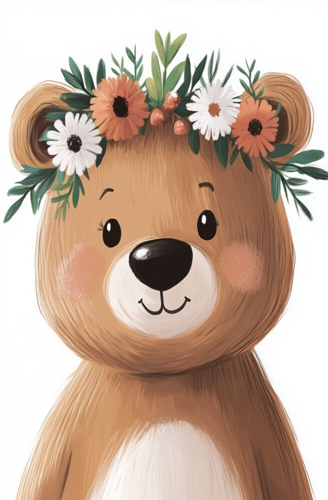 Hljóðvistarmynd björn brúnn 800x1220x20 mm InEx