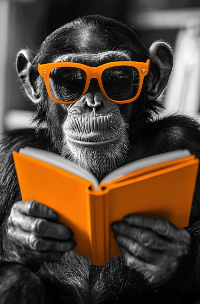 Hljóðvistarmynd api með bók 800x1220x20 mm InEx