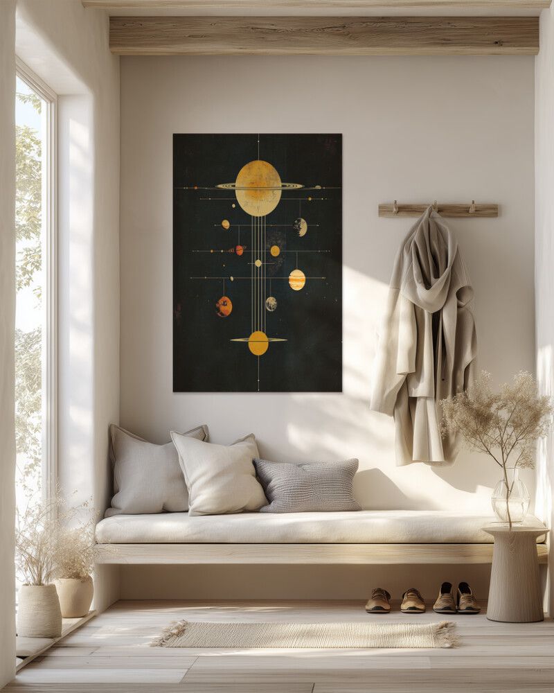 Hljóðvistarmynd sólkerfi dökk 800x1220x20 mm InEx