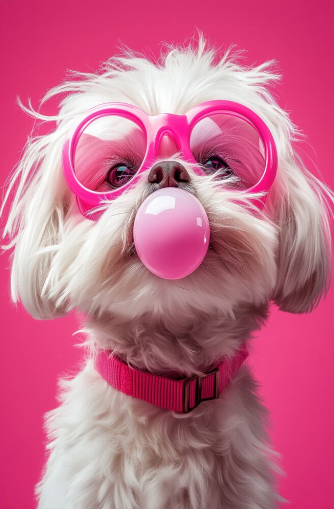 Hljóðvistarmynd hundur bleikur 800x1220x20 mm InEx