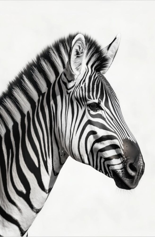 Hljóðvistarmynd sebrahestur svarthvítur 800x1220x20 mm InEx