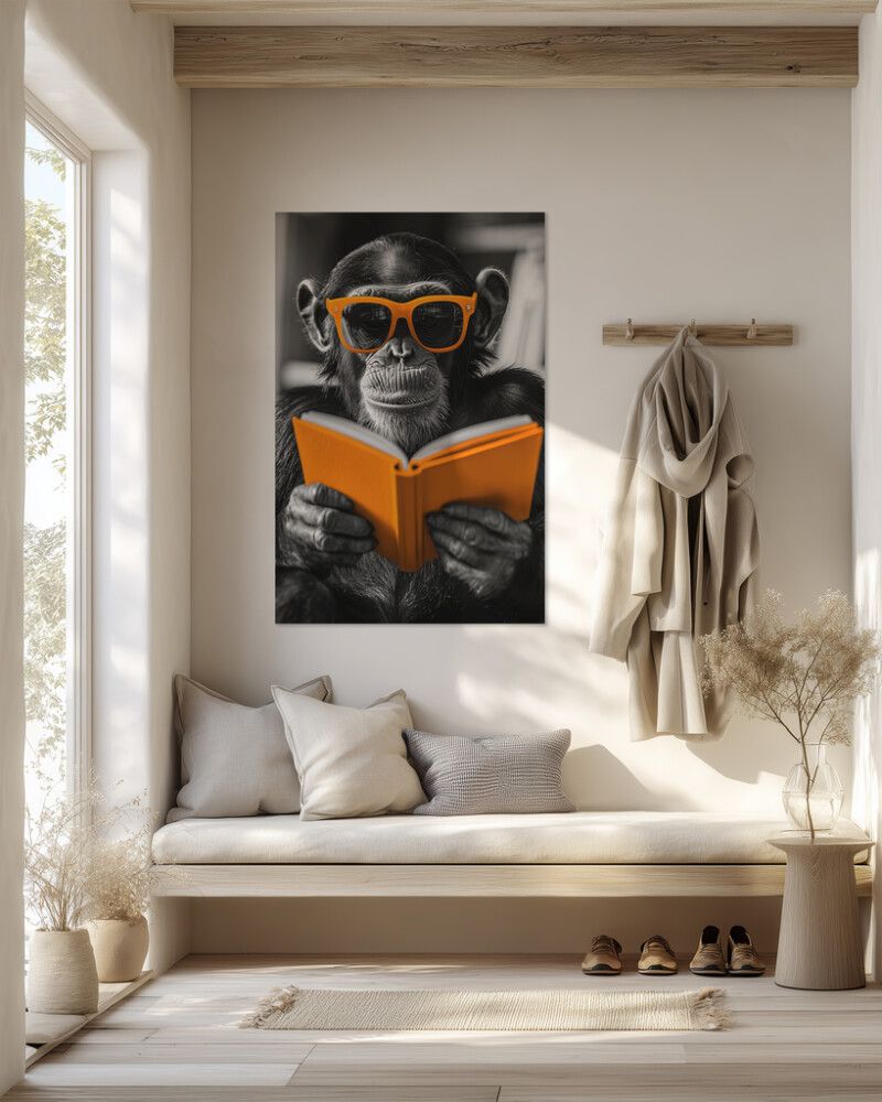 Hljóðvistarmynd api með bók 800x1220x20 mm InEx