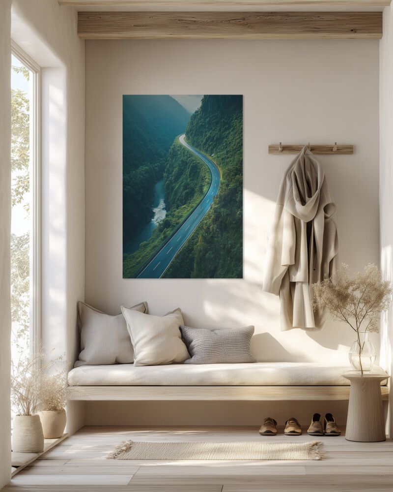 Hljóðvistarmynd landslag vegur skógur 800x1220x20 mm InEx