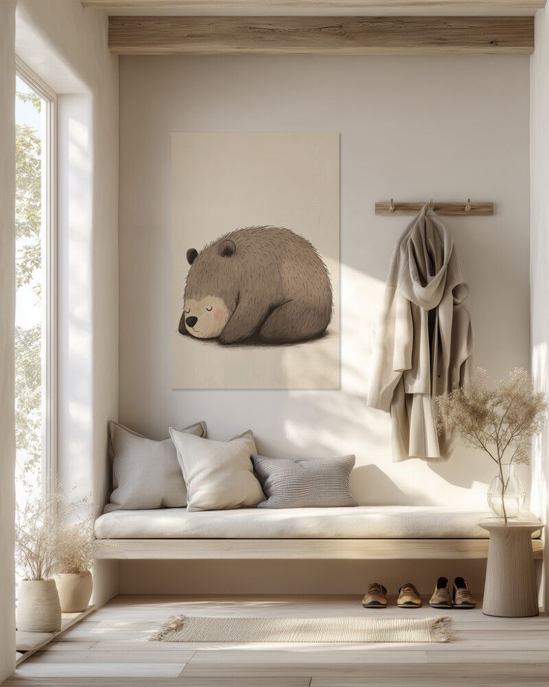 Hljóðvistarmynd björn sofandi 800x1220x20 mm InEx