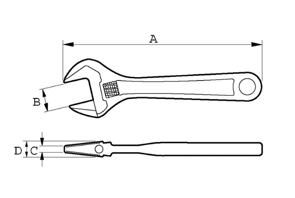 Skiptilykill 8" Bahco
