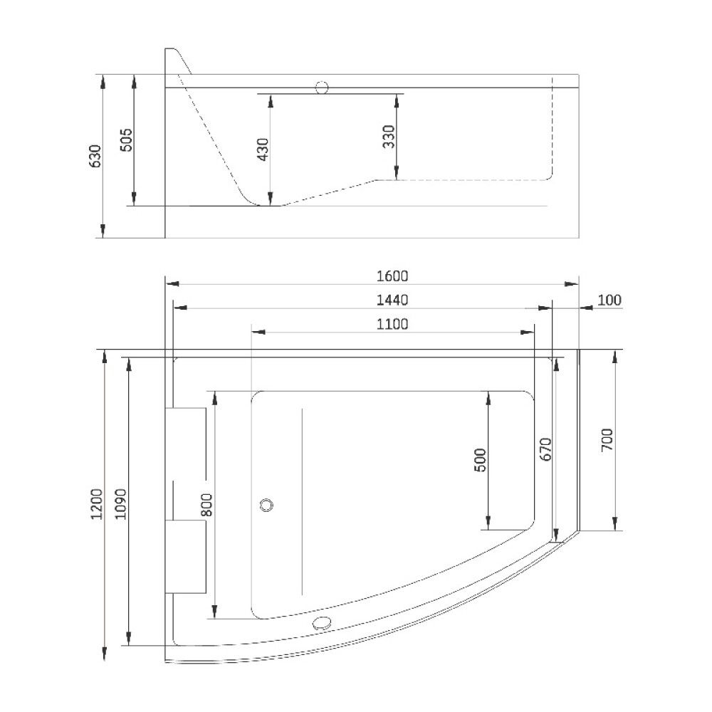 Baðkar Värmland Clean Camargue 160x120x65cm