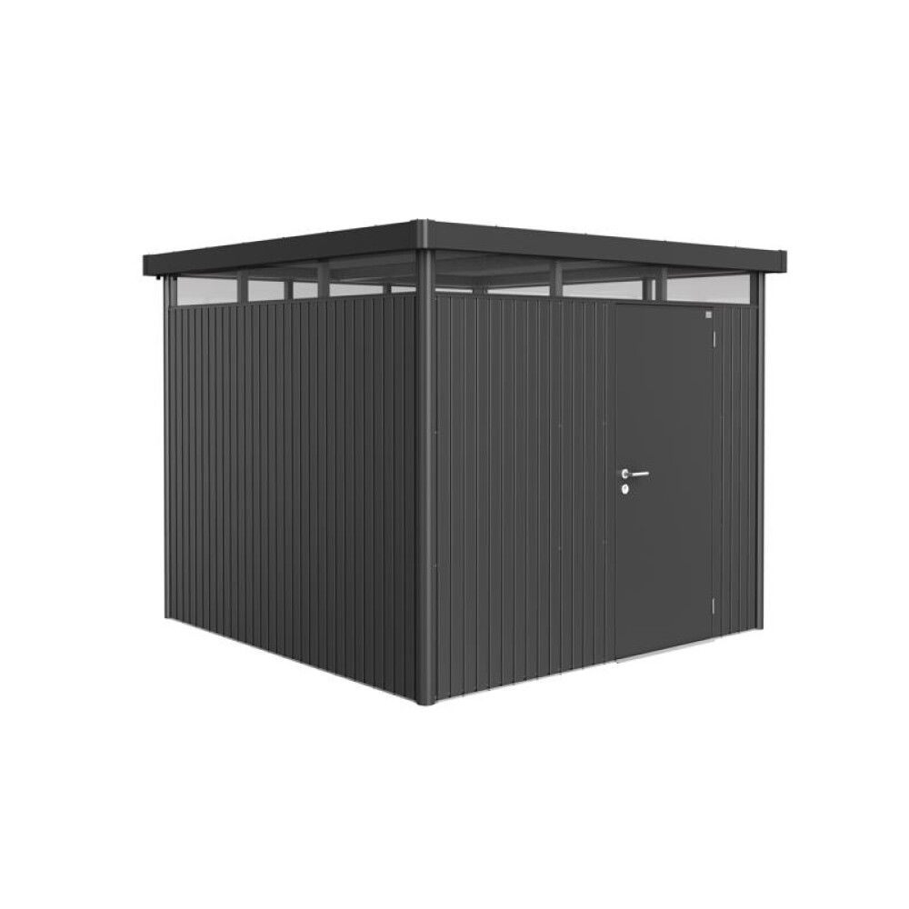 Geymsluskúr 6,35m² Highline H4 dökkgrár einföld hurð