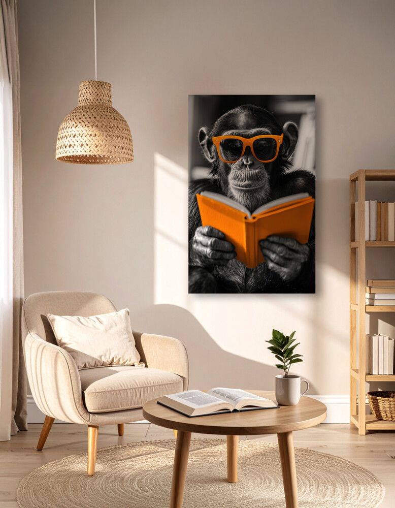 Hljóðvistarmynd api með bók 800x1220x20 mm InEx