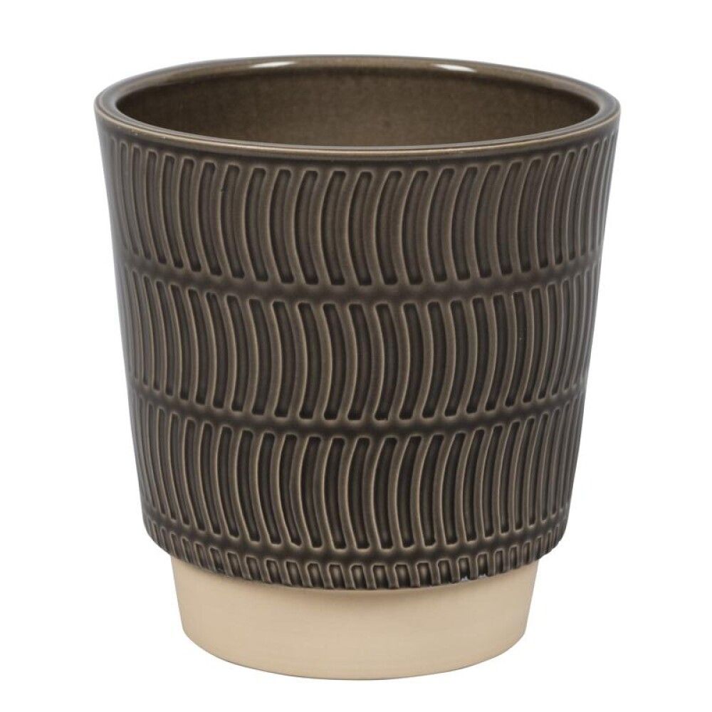 Blómapottur Odense Wave svartur Ø13,5xH14 cm