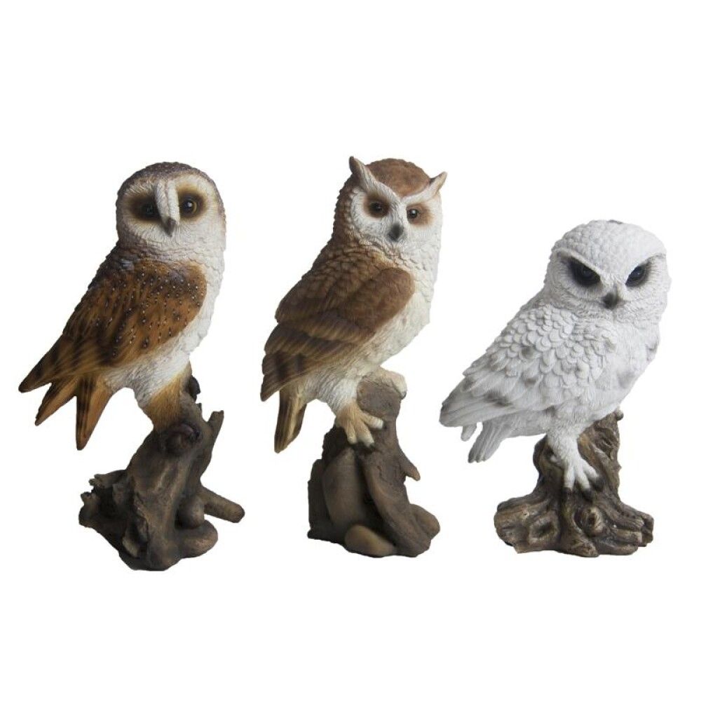 Stytta Ugla á tréstubb 11x8,9x23,2cm Garden Life