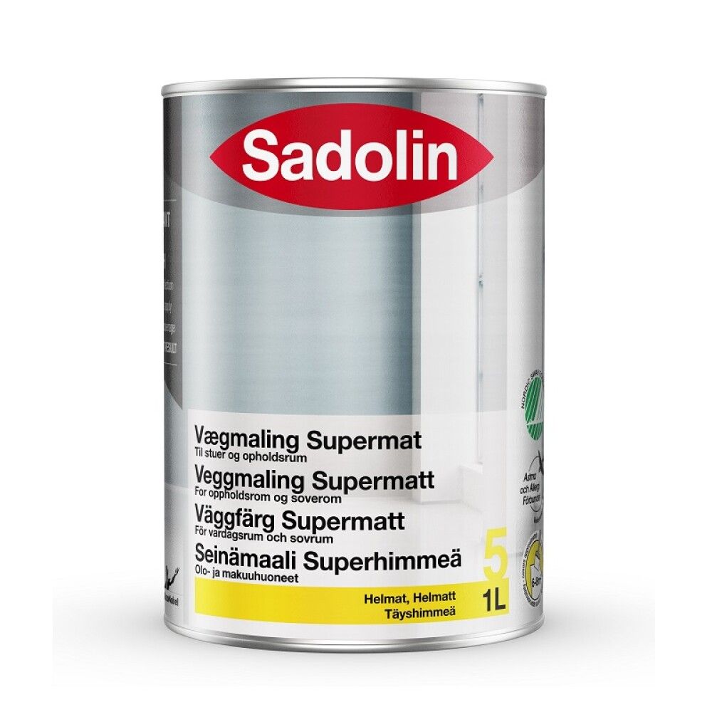 Vegg- og loftmálning Supermatt base clear 1L Sadolin