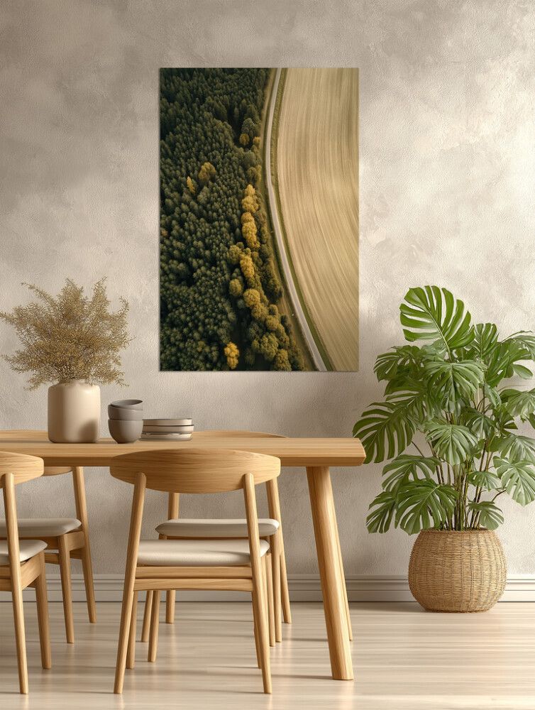 Hljóðvistarmynd landslag skógur 800x1220x20 mm InEx