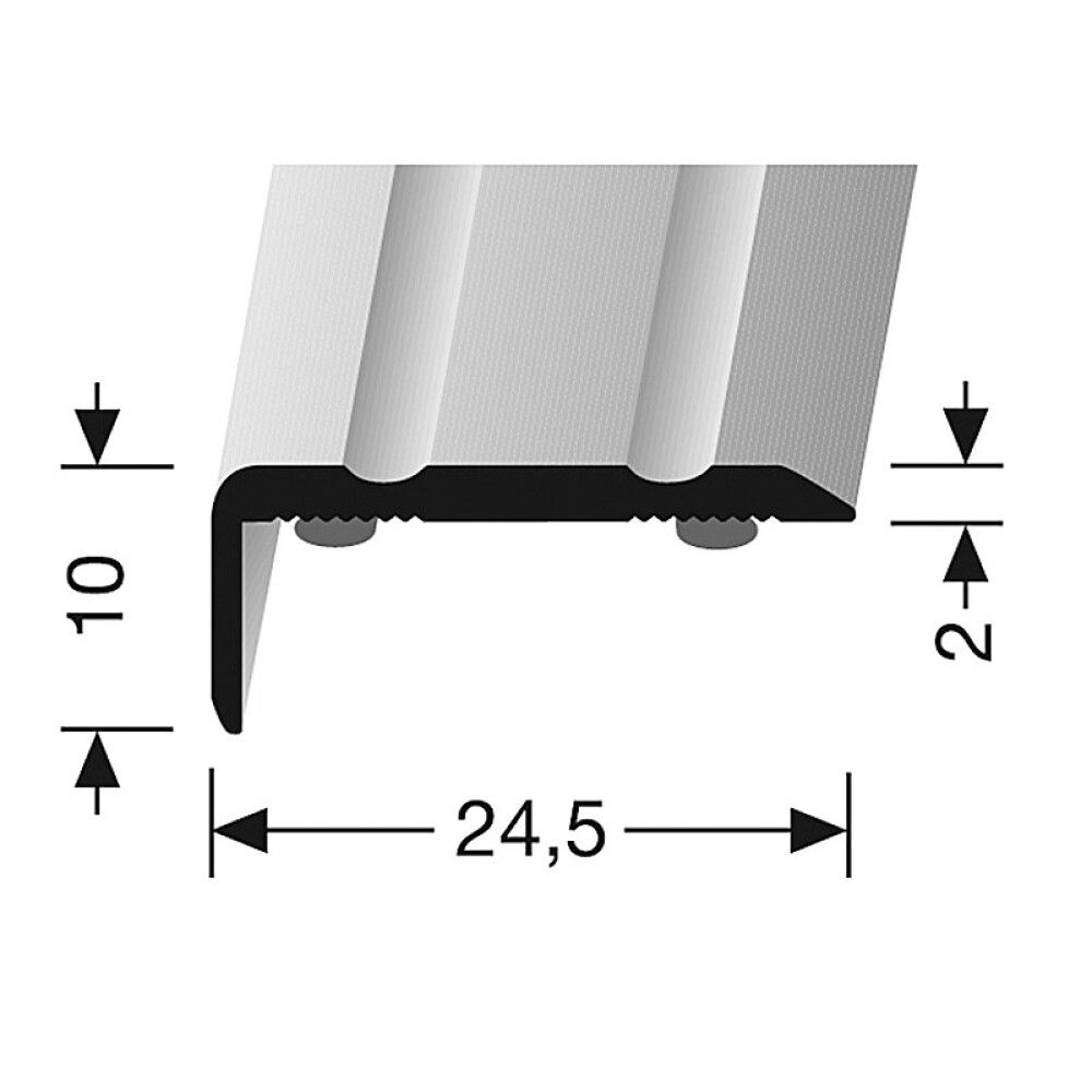 Frágangslisti vinkillisti 270x2,45x1 cm Logoclic silfur
