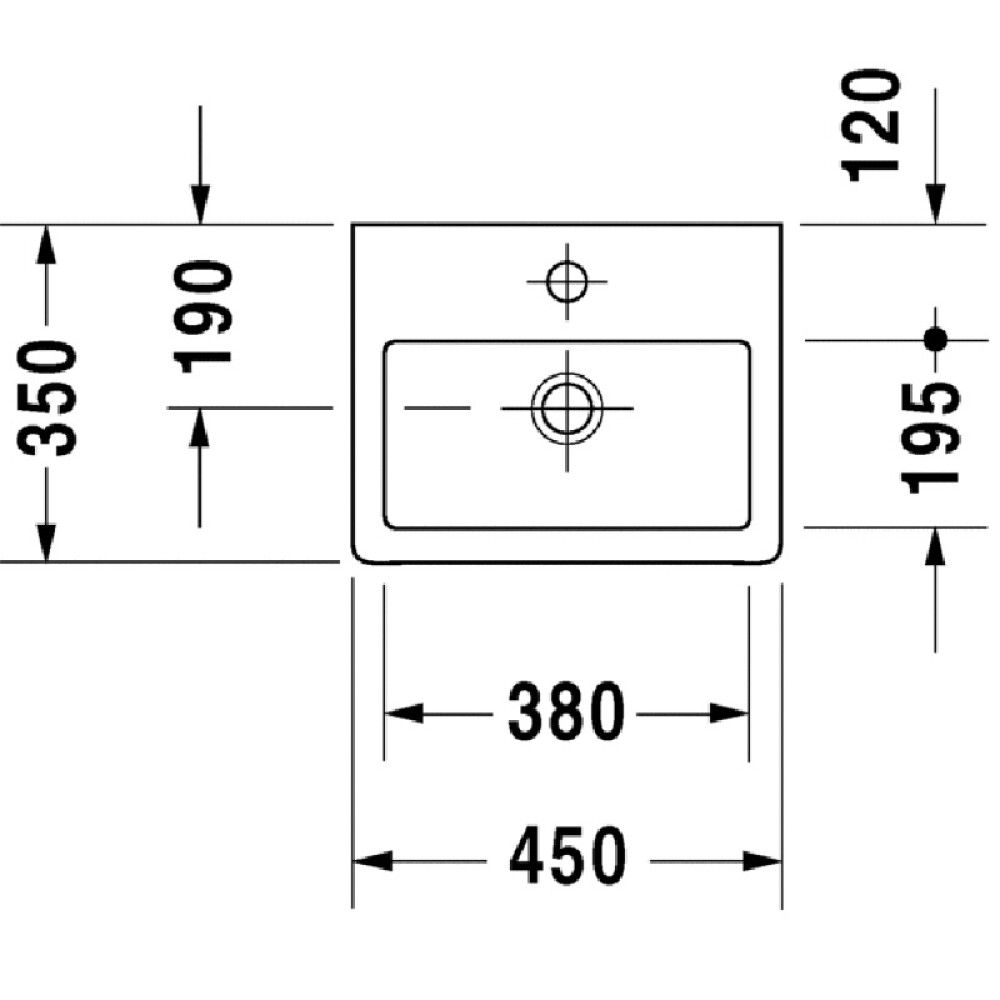 Handlaug 45x35cm Duravit Vero
