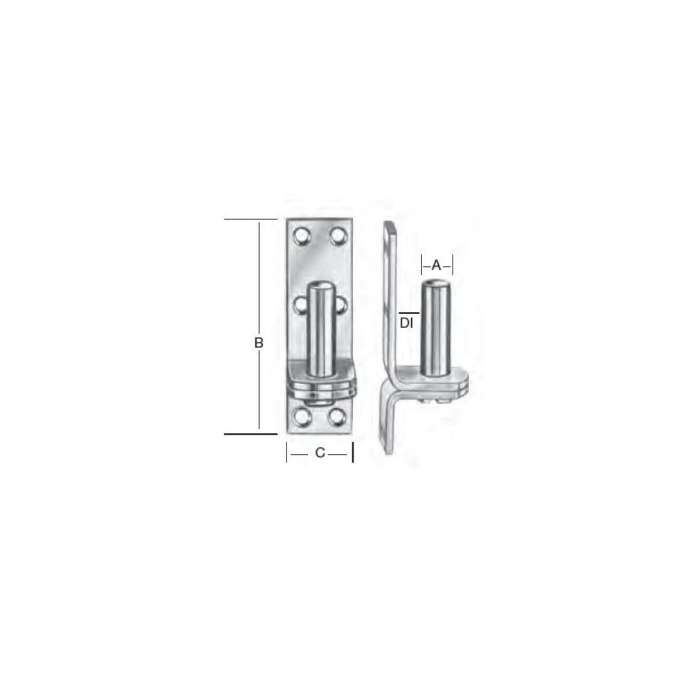Veggfesting fyrir grindarloku 16x102x40x10mm Vormann heitgalv.