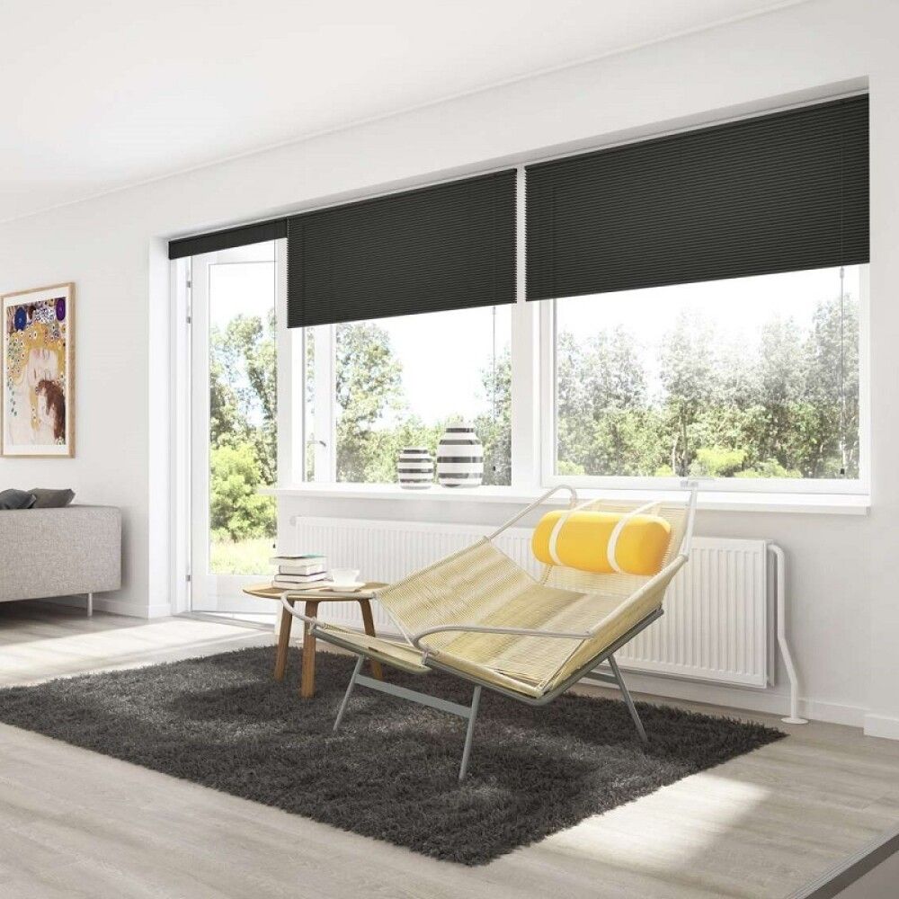 Plíseruð gardína 130x130 cm Debel London svört